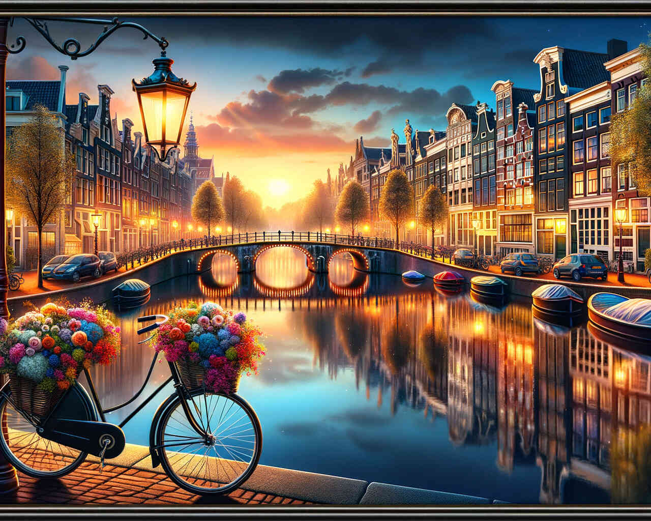 Amsterdamer Gracht am Abend