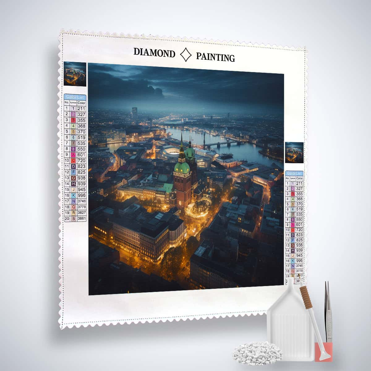 Diamond Painting - Hamburg von Oben - gedruckt in Ultra-HD - Hamburg, Neu eingetroffen, Quadratisch, Städte