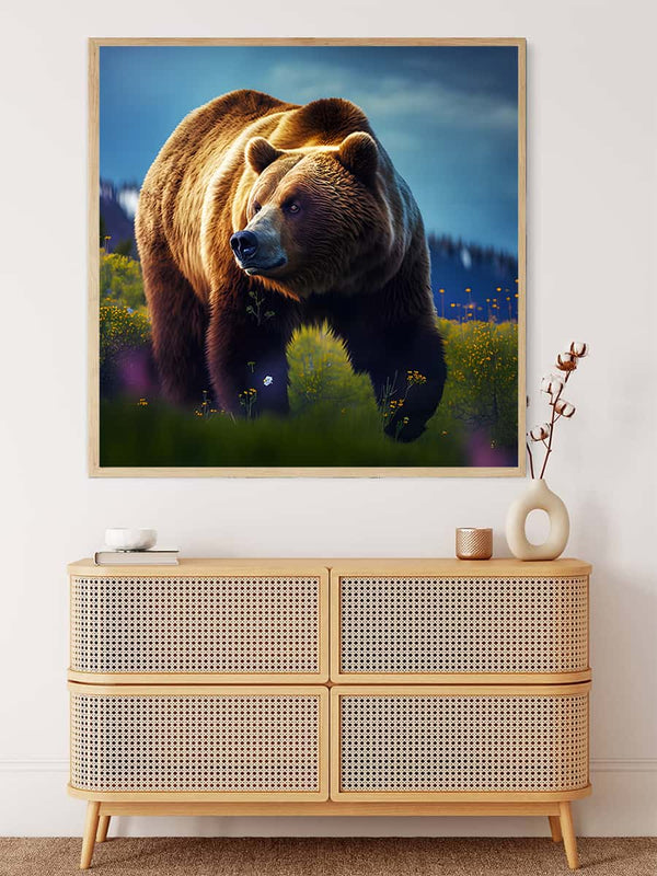 Malen nach Zahlen - Bär laufend - hochwertige Leinwand - 170523, Bär, Neu eingetroffen, Quadratisch, Tiere