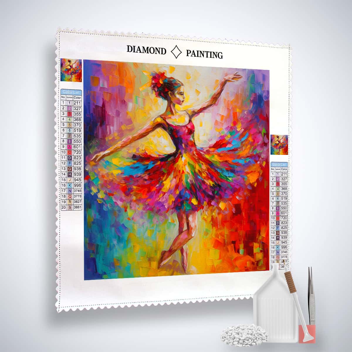AB Diamond Painting - Farbtanz Frau - gedruckt in Ultra-HD - AB Diamond, Ballerina, Menschen, Neu eingetroffen, Quadratisch