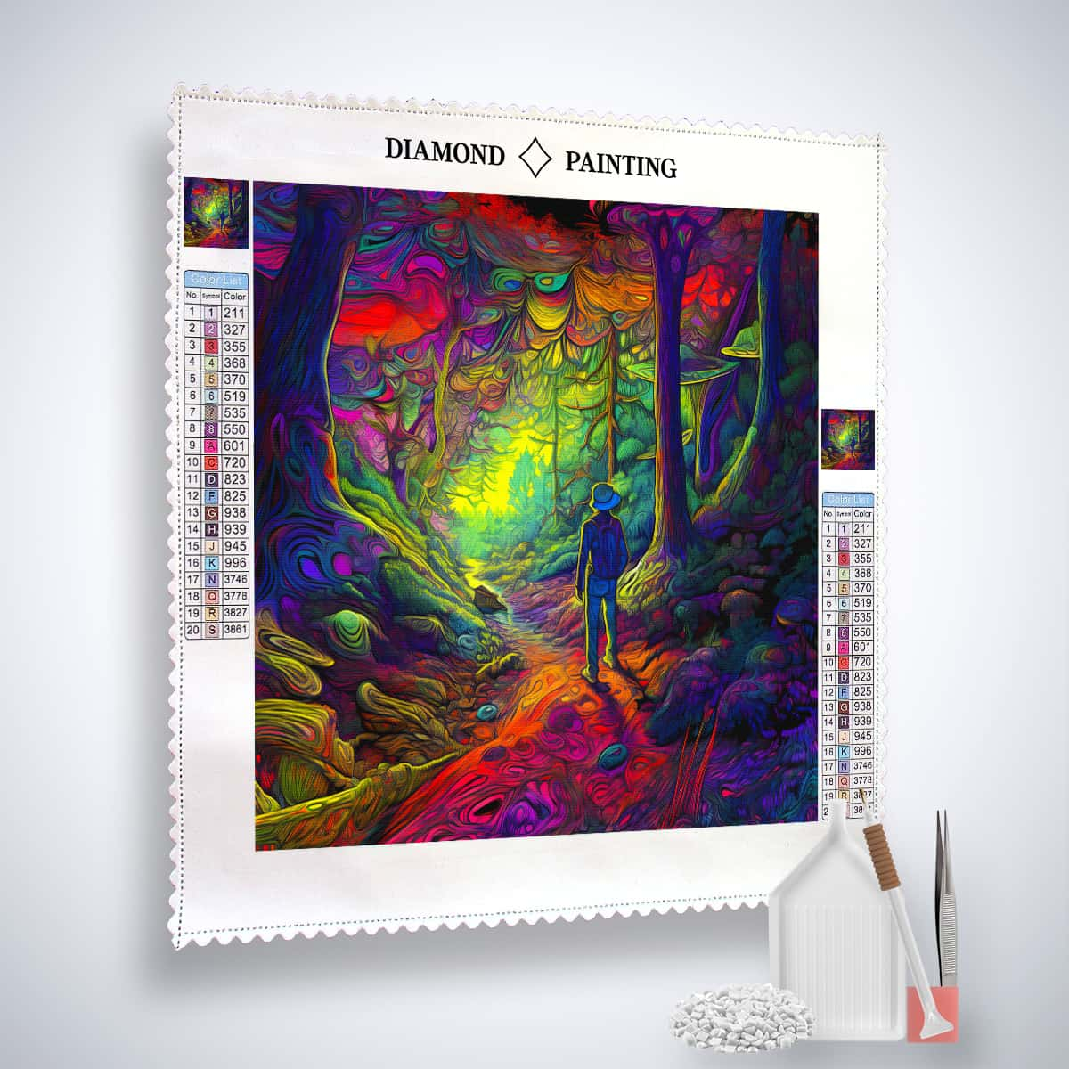 AB Diamond Painting - Entdecker im Wald - gedruckt in Ultra-HD - AB Diamond, Landschaft, Neu eingetroffen, Quadratisch, Wald