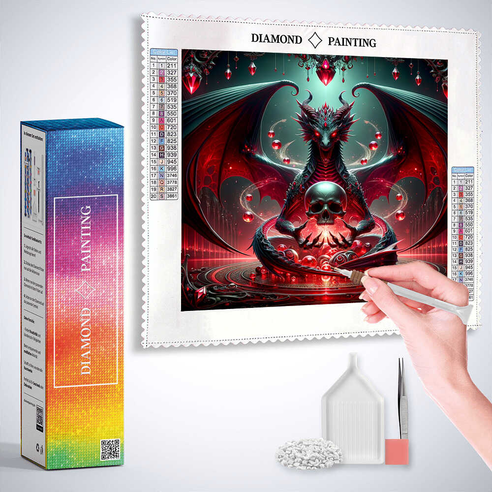 Diamond Painting Totenkopf Flasche – 30x40 Cm, Runde Steine, Grün-Gothic Design | DIY Mosaikbild Für Erwachsene