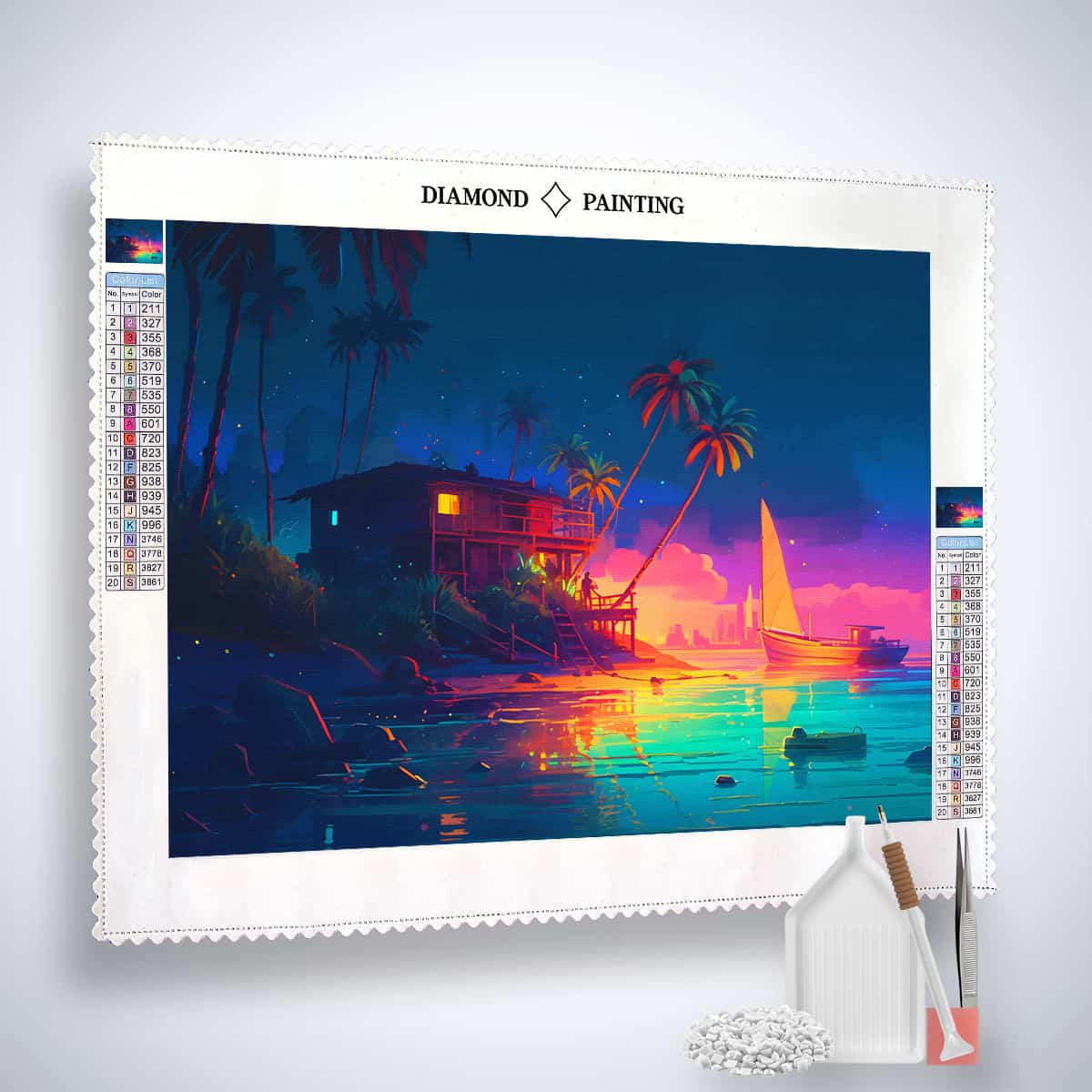 AB Diamond Painting - Strandparty - gedruckt in Ultra-HD - AB Diamond, Horizontal, Meer, Menschen, Neu eingetroffen, Strand