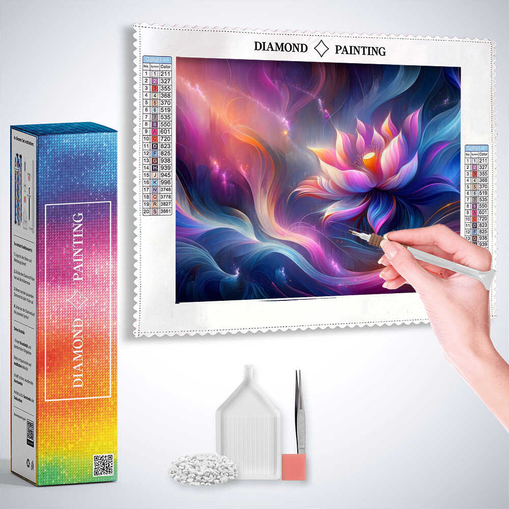 Diamond Painting - Abstrakte Lotus Blumen