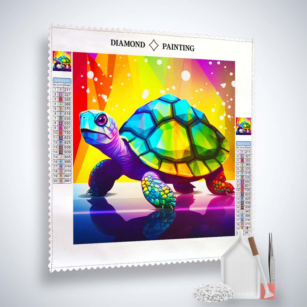 AB Diamond Painting - Diamant Schildkröte - gedruckt in Ultra-HD - AB Diamond, Neu eingetroffen, Quadratisch, Schildkröte, Tiere