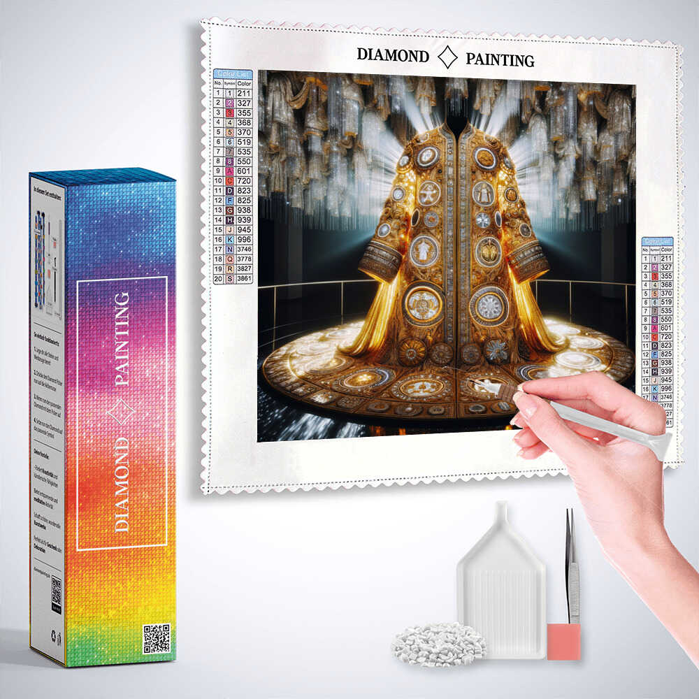 Diamond Painting - Prunkvolle Eleganz: Ein Mantel aus Licht