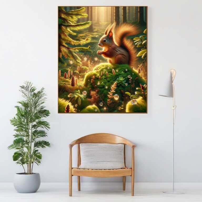 Diamond Painting - Eichhörnchen auf Moos