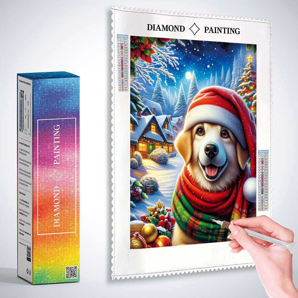 Diamond Painting - Weihnachtsgeschenk Hund