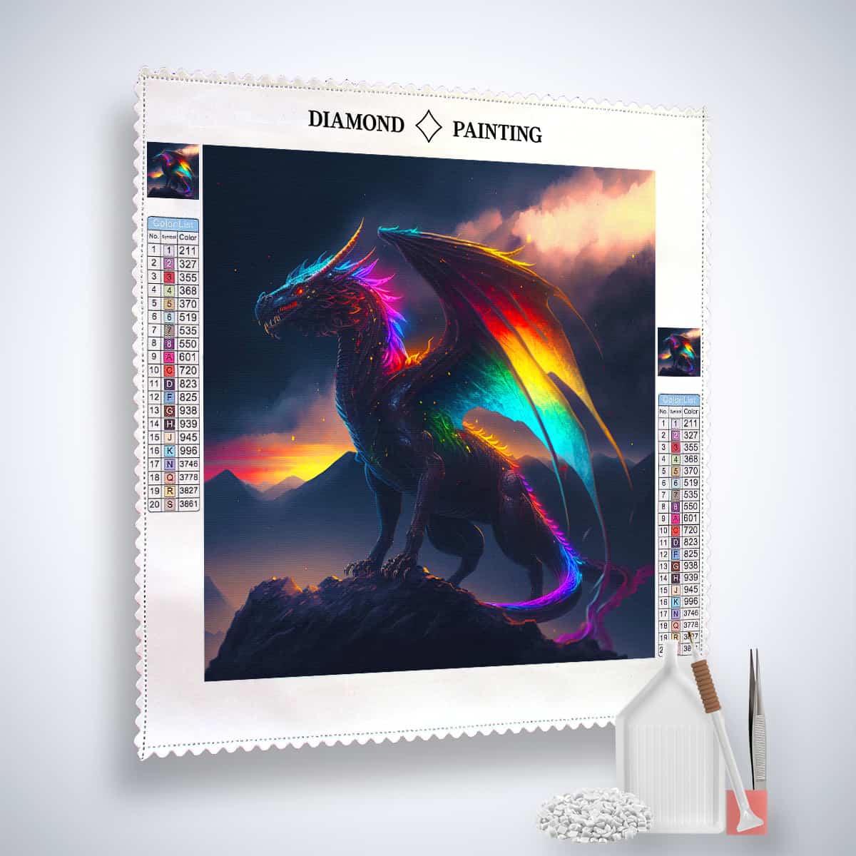 Diamond Painting - Drachenschatten - gedruckt in Ultra-HD - Drachen, Fantasy, Neu eingetroffen, Quadratisch
