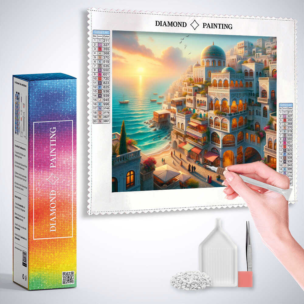 Diamond Painting - Sonnenaufgang am Mittelmeer