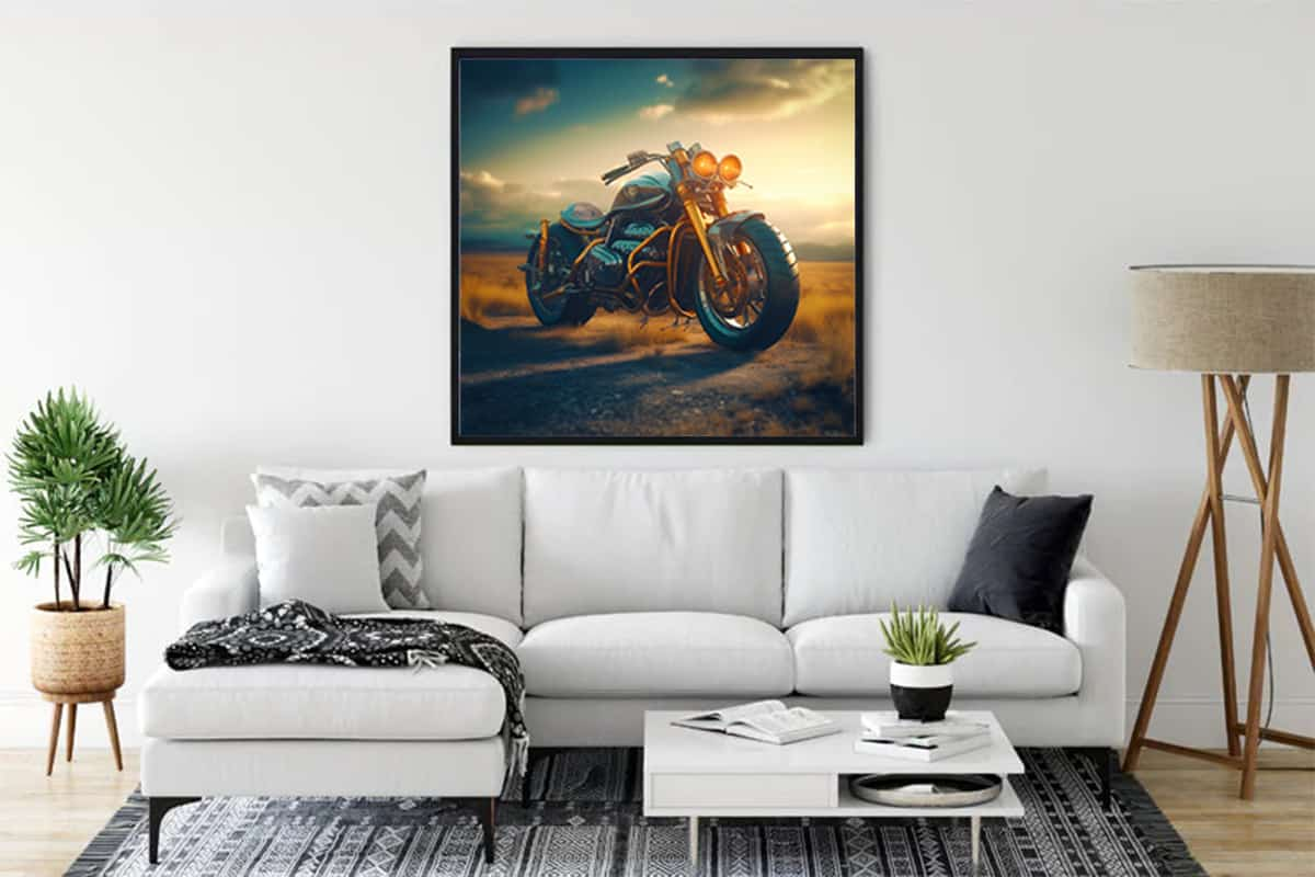 Diamond Painting - Straßenkreuzer - gedruckt in Ultra-HD - Motorrad, Motorräder, Neu eingetroffen, Quadratisch