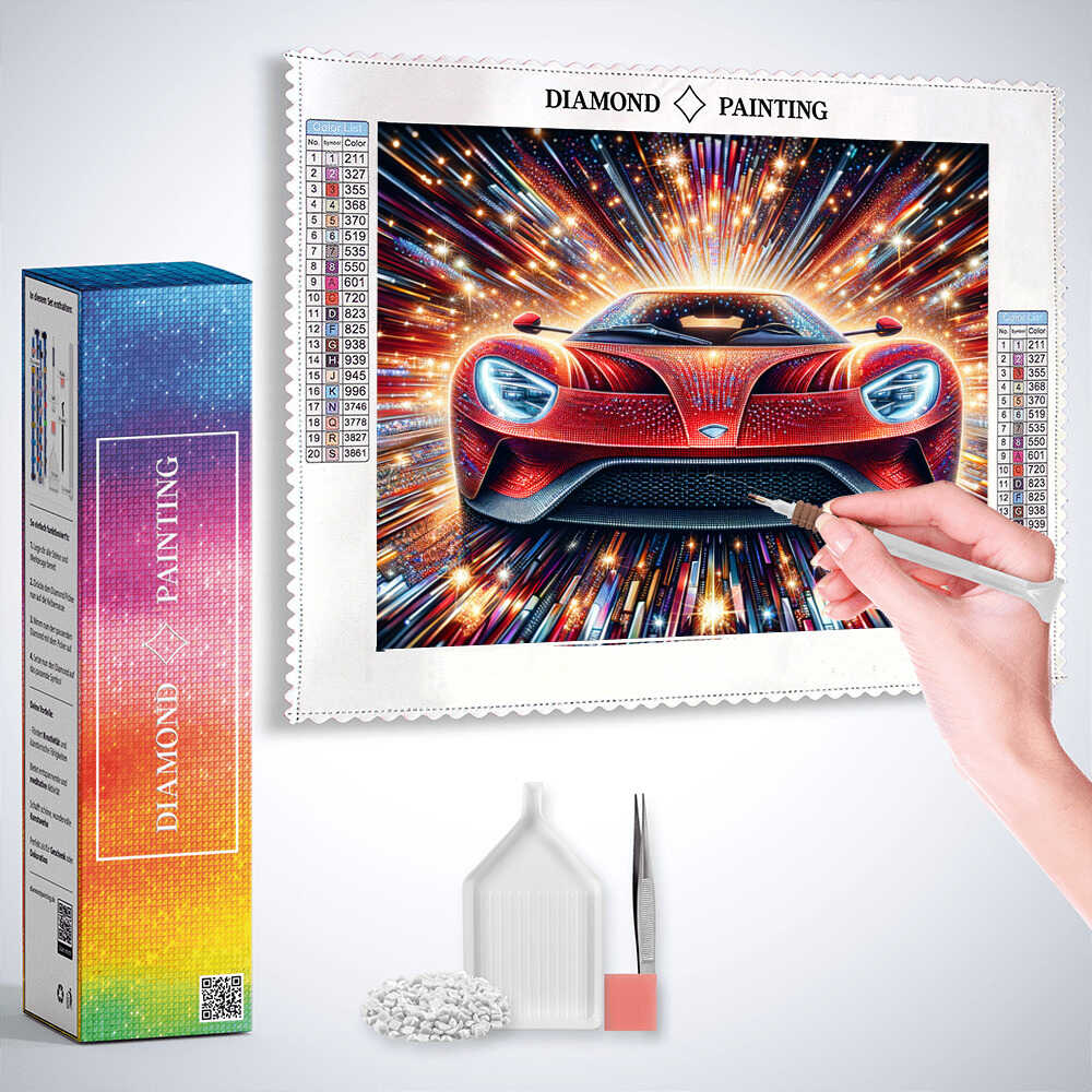 Diamond Painting - Rotes Auto Front