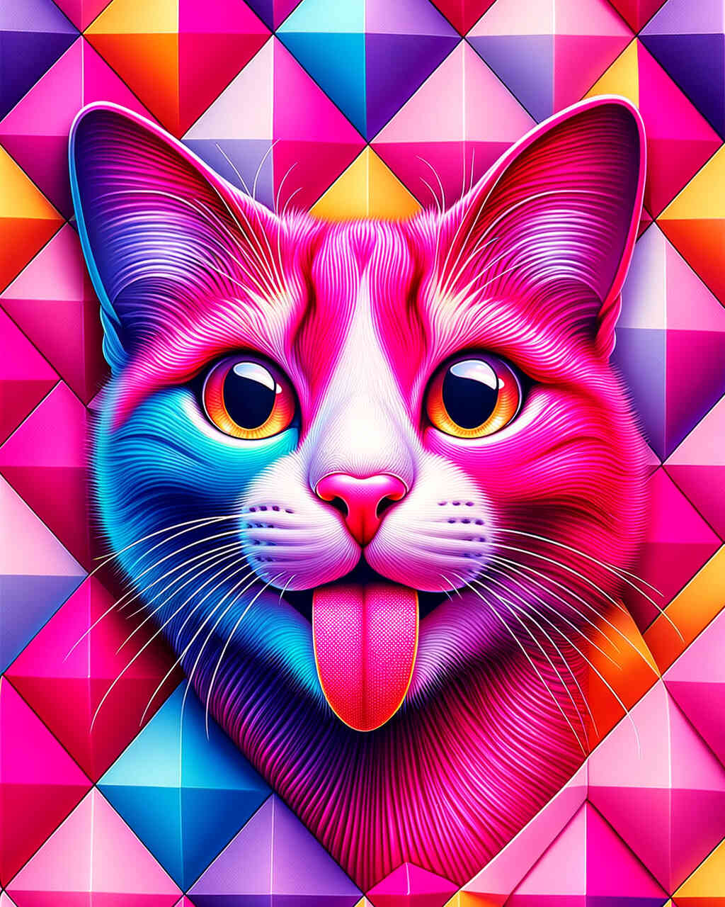 Diamond Painting - Katze streckt Zunge heraus