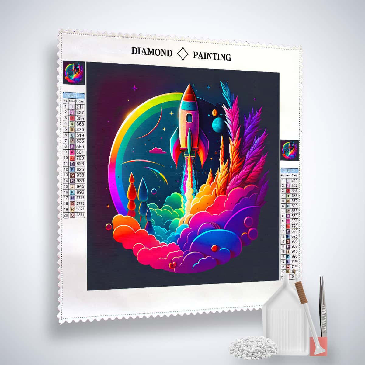 Diamond Painting - Kreisrunde Rakete - gedruckt in Ultra-HD - Abstrakt, Neu eingetroffen, Quadratisch, Rakete