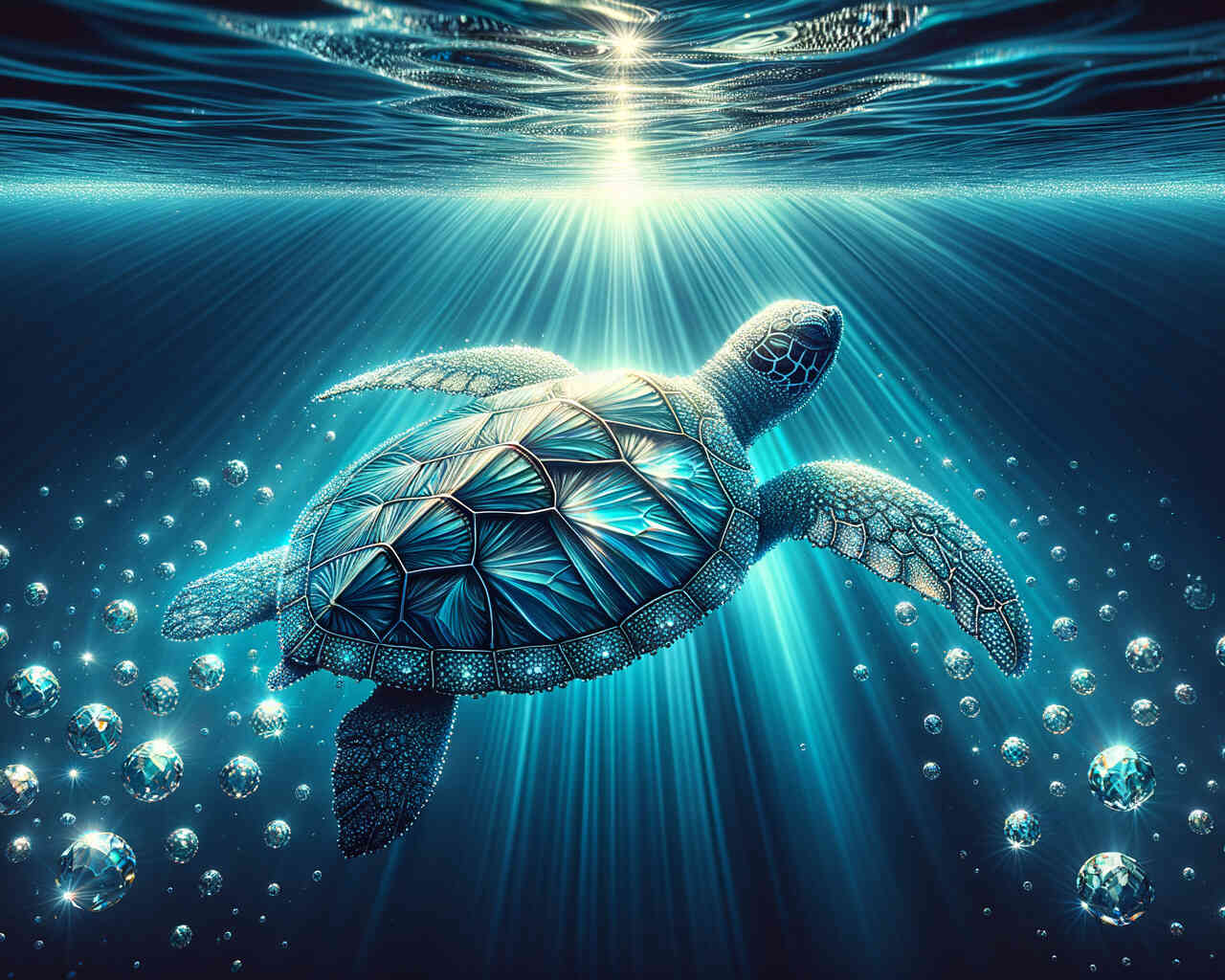 Diamond Painting - Schildkröte im Ozean