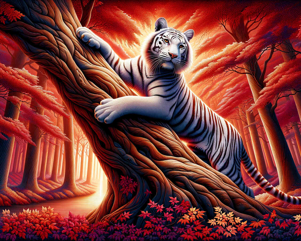 Diamond Painting - Tiger auf dem Baum