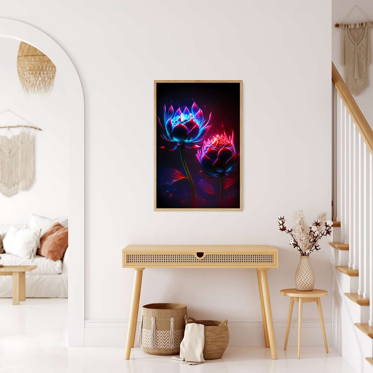 Diamond Painting - Blumenköpfe bei Nacht - gedruckt in Ultra-HD - Blumen, Neu eingetroffen, Vertikal