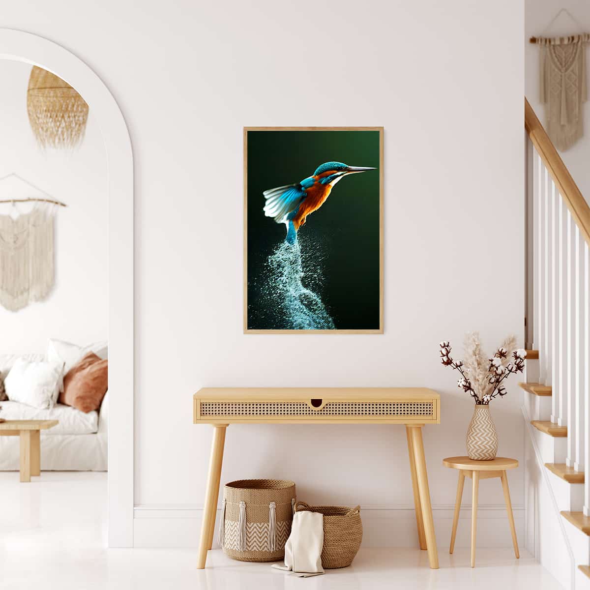 Diamond Painting - Eisvogel aus dem Wasser - gedruckt in Ultra-HD - Neu eingetroffen, Tiere, Vertikal, Vögel