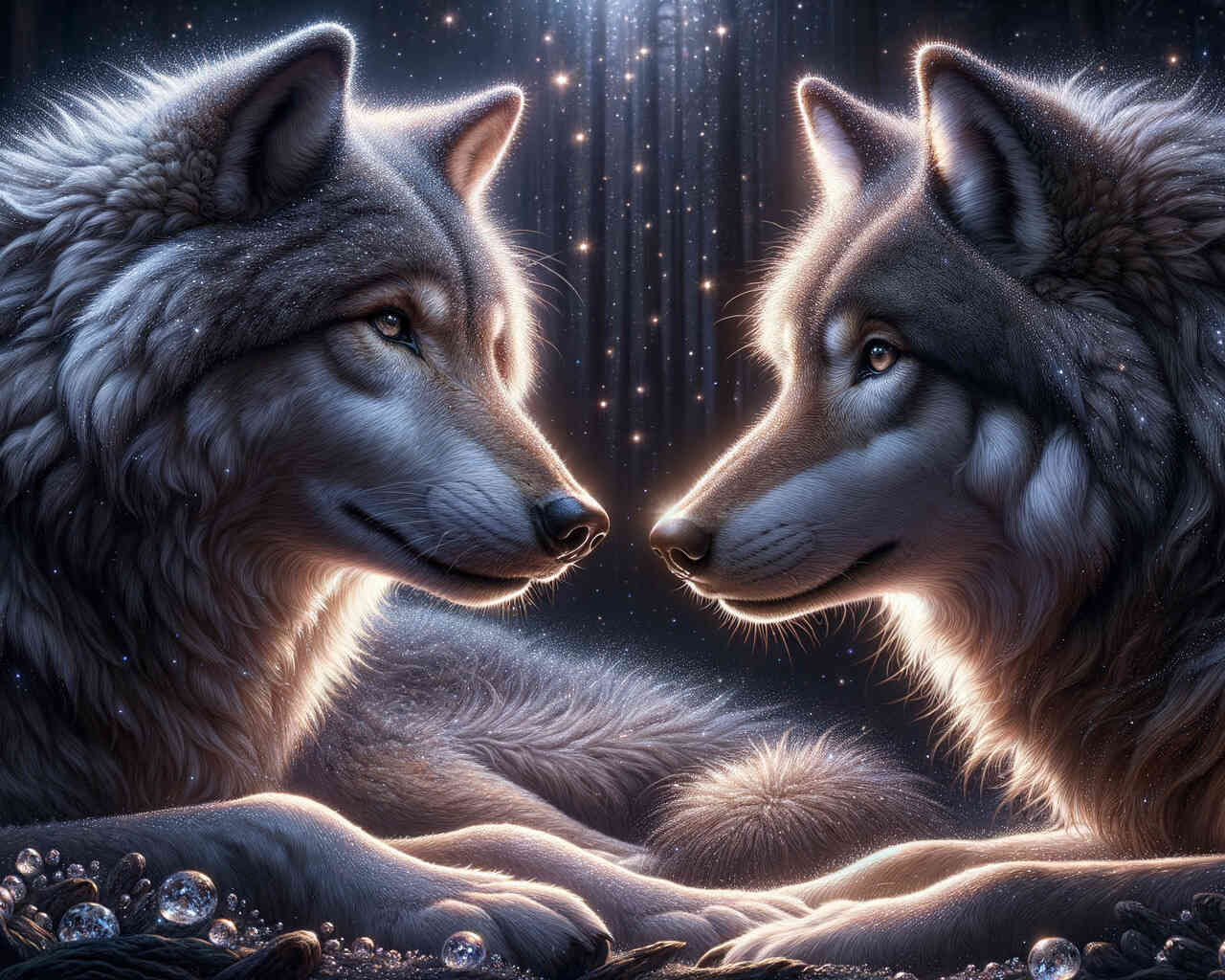 Diamond Painting - Wolfsfreundschaft