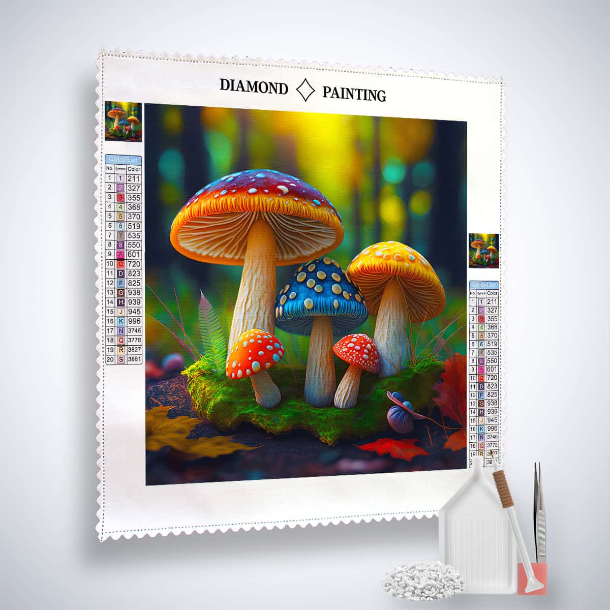 AB Diamond Painting - Regenbogenpilze - gedruckt in Ultra-HD - AB Diamond, Fantasy, Neu eingetroffen, Quadratisch