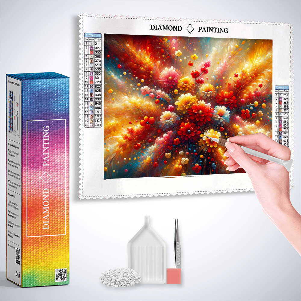 Diamond Painting - Buntes Blumenspiel