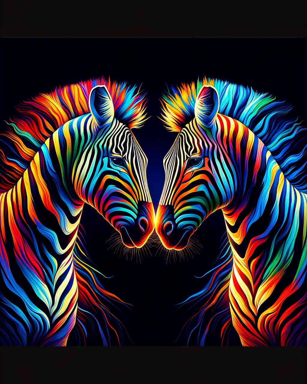 Diamond Painting - Buntes Zebrapaar