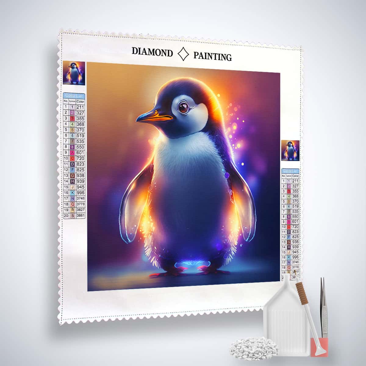 AB Diamond Painting - Leuchtender Pinguin - gedruckt in Ultra-HD - AB Diamond, Neu eingetroffen, Pinguin, Quadratisch, Tiere