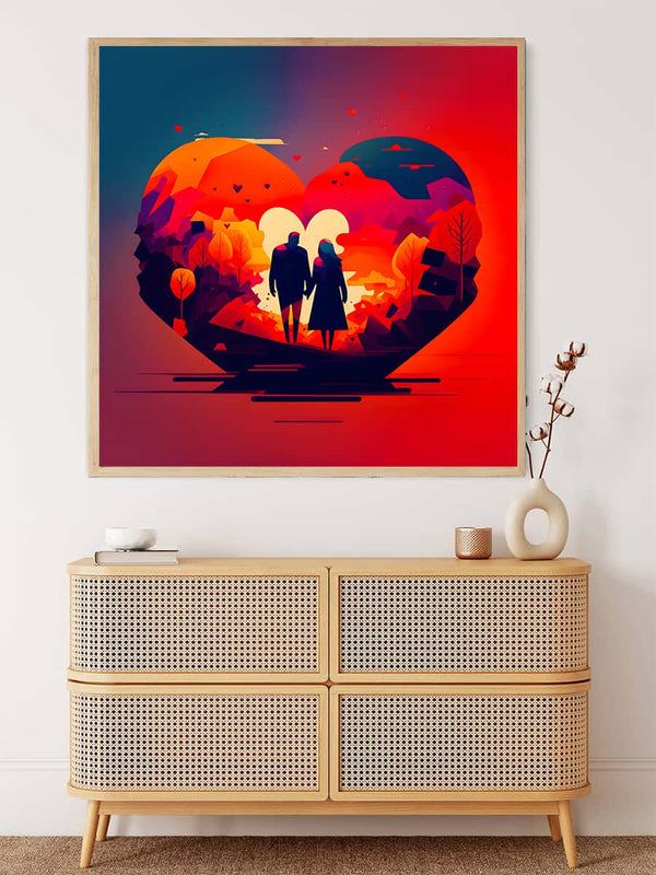 Malen nach Zahlen - Rote Liebe - hochwertige Leinwand - 170523, Herz, Liebe, Neu eingetroffen, Quadratisch