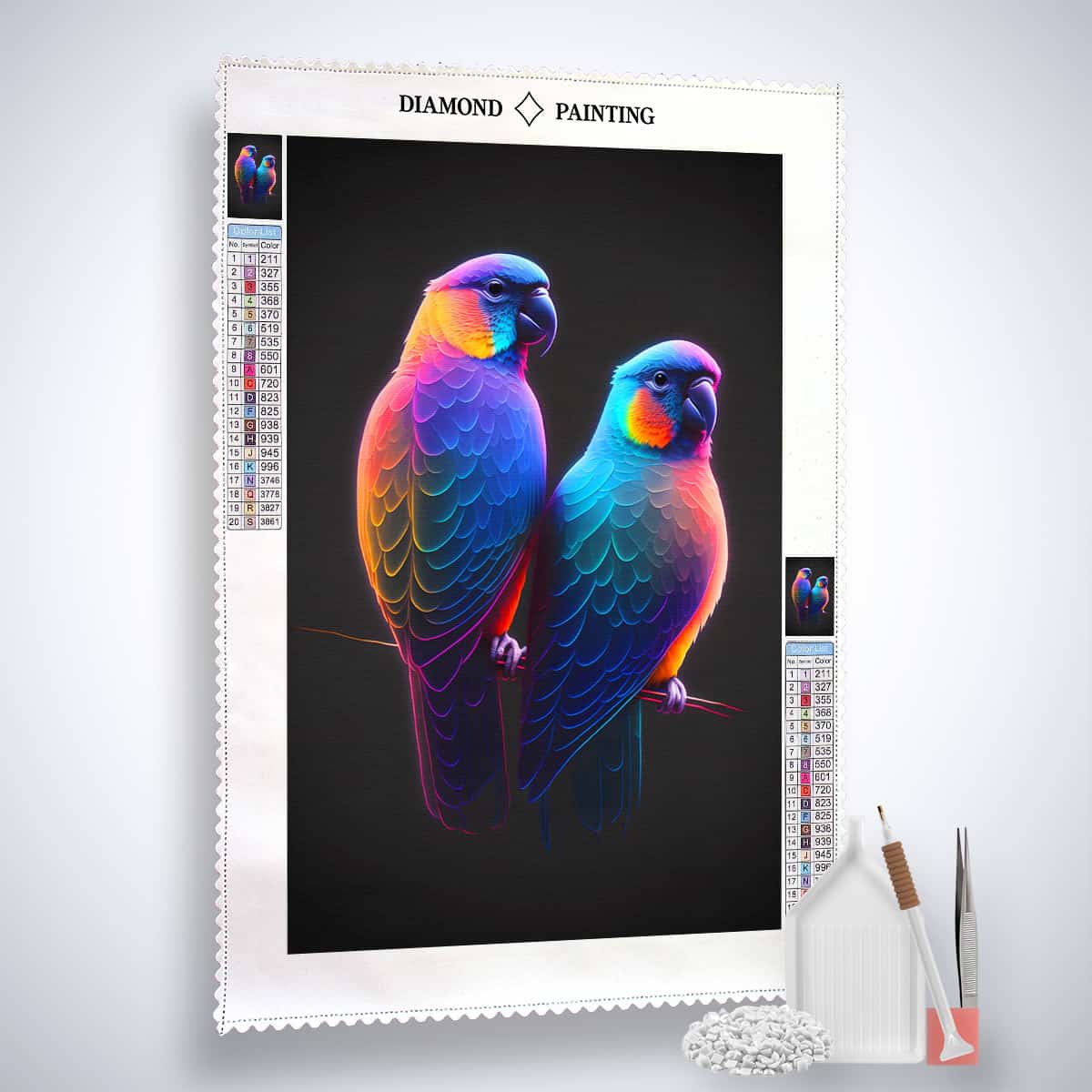 AB Diamond Painting - Vögel Liebespaar - gedruckt in Ultra-HD - AB Diamond, Neu eingetroffen, Tiere, Vertikal, Vögel