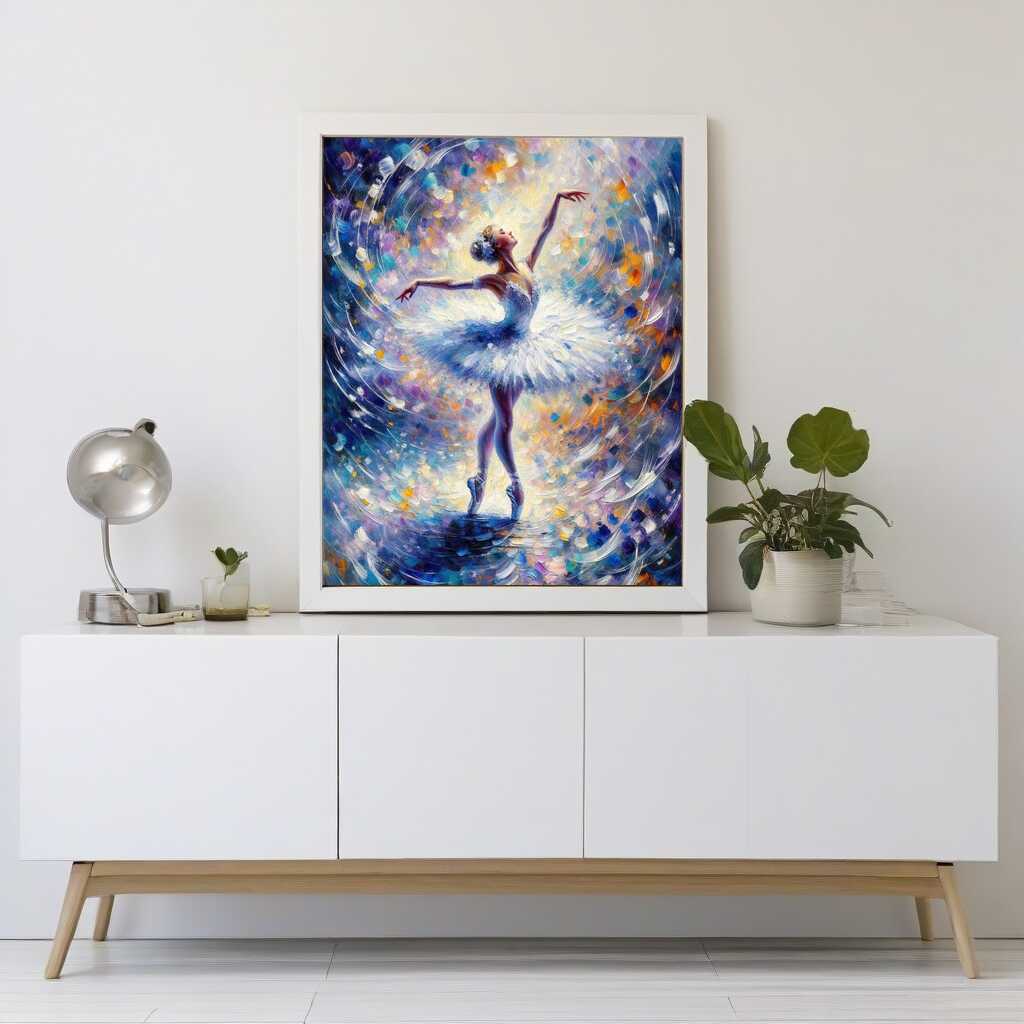 Diamond Painting - Tanzende Ballerina im weißen Tutu