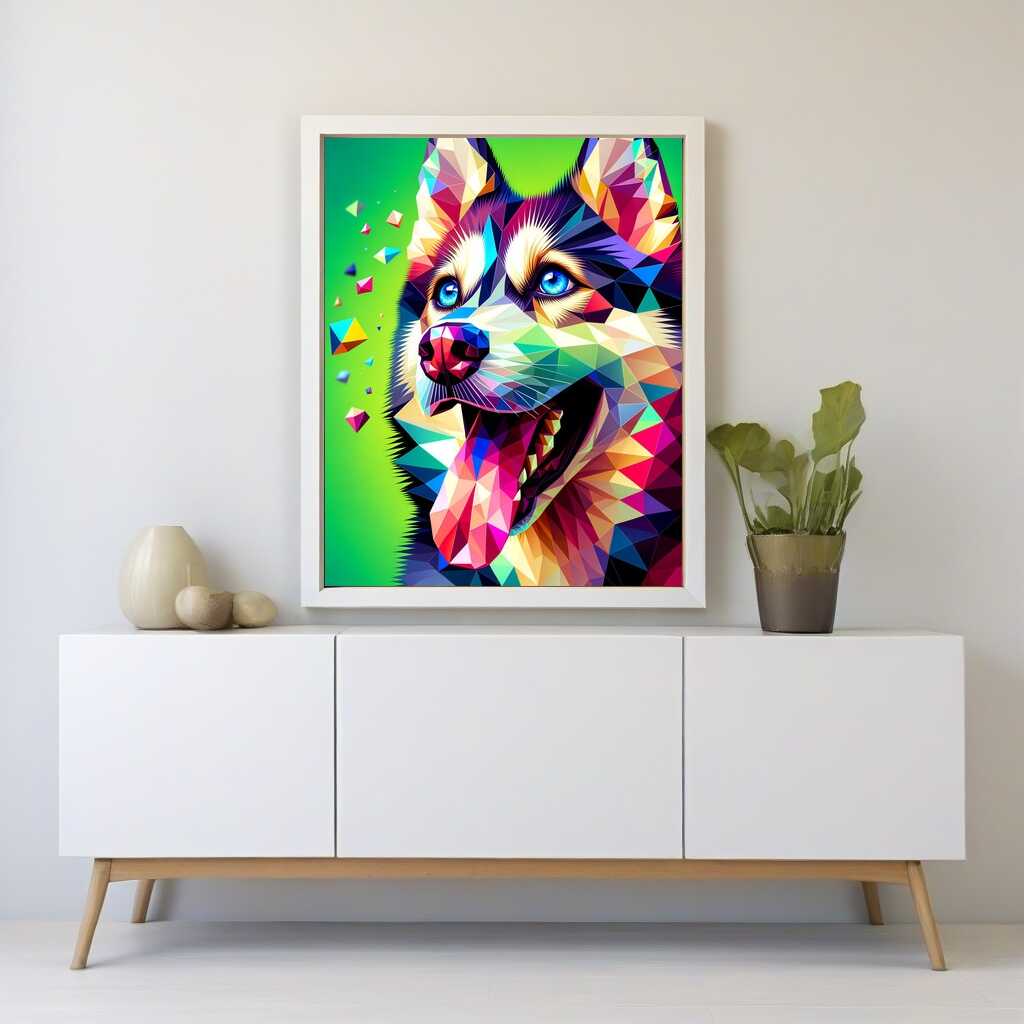 Diamond Painting - Glücklicher Husky, Portrait