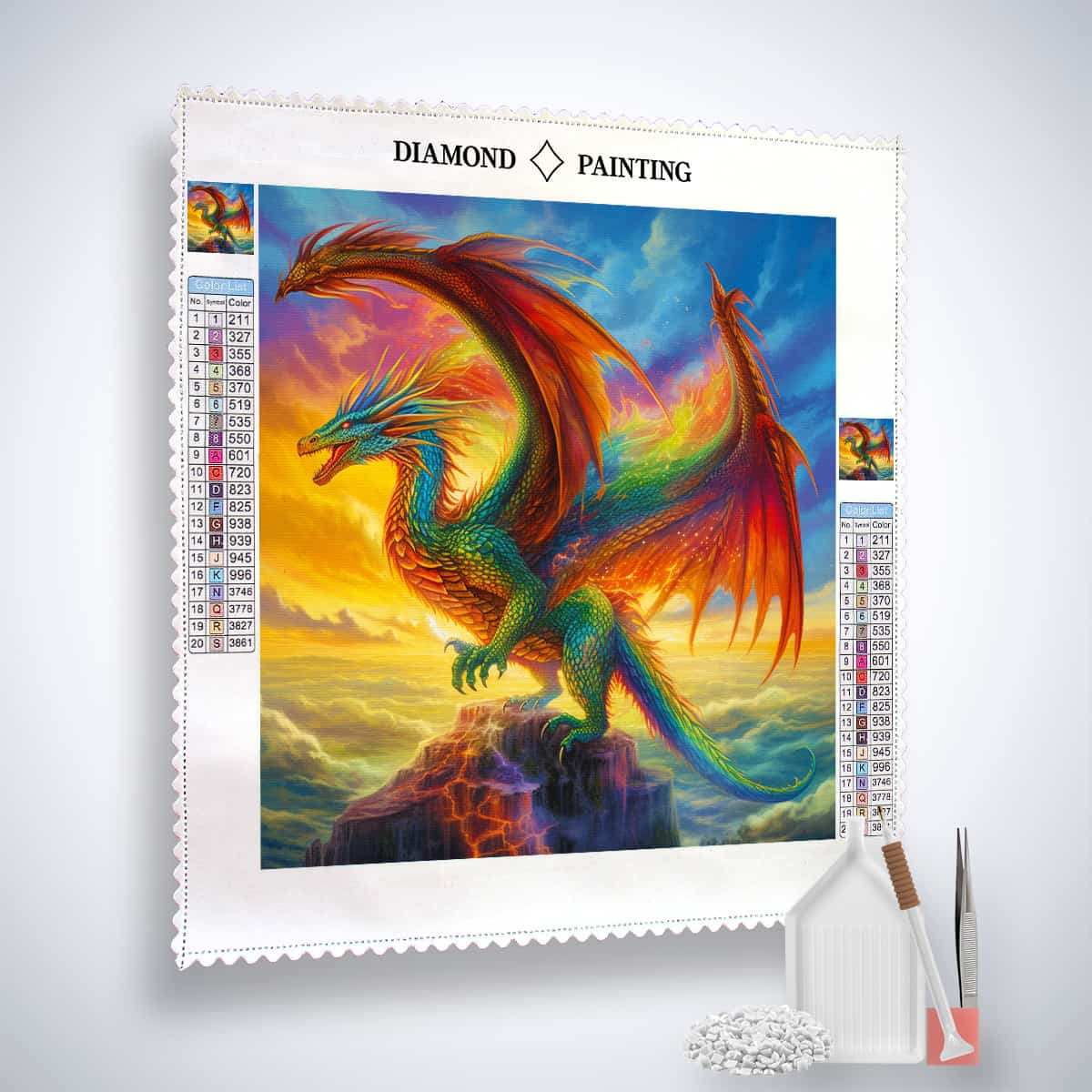 Diamond Painting - Flügel des Sturms - gedruckt in Ultra-HD - Drachen, Fantasy, Neu eingetroffen, Quadratisch