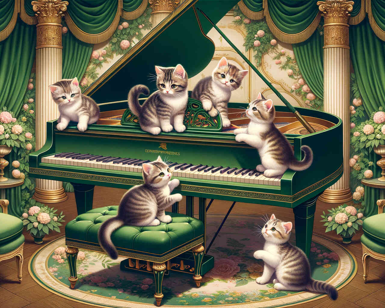 Diamond Painting - Klavier Katzen