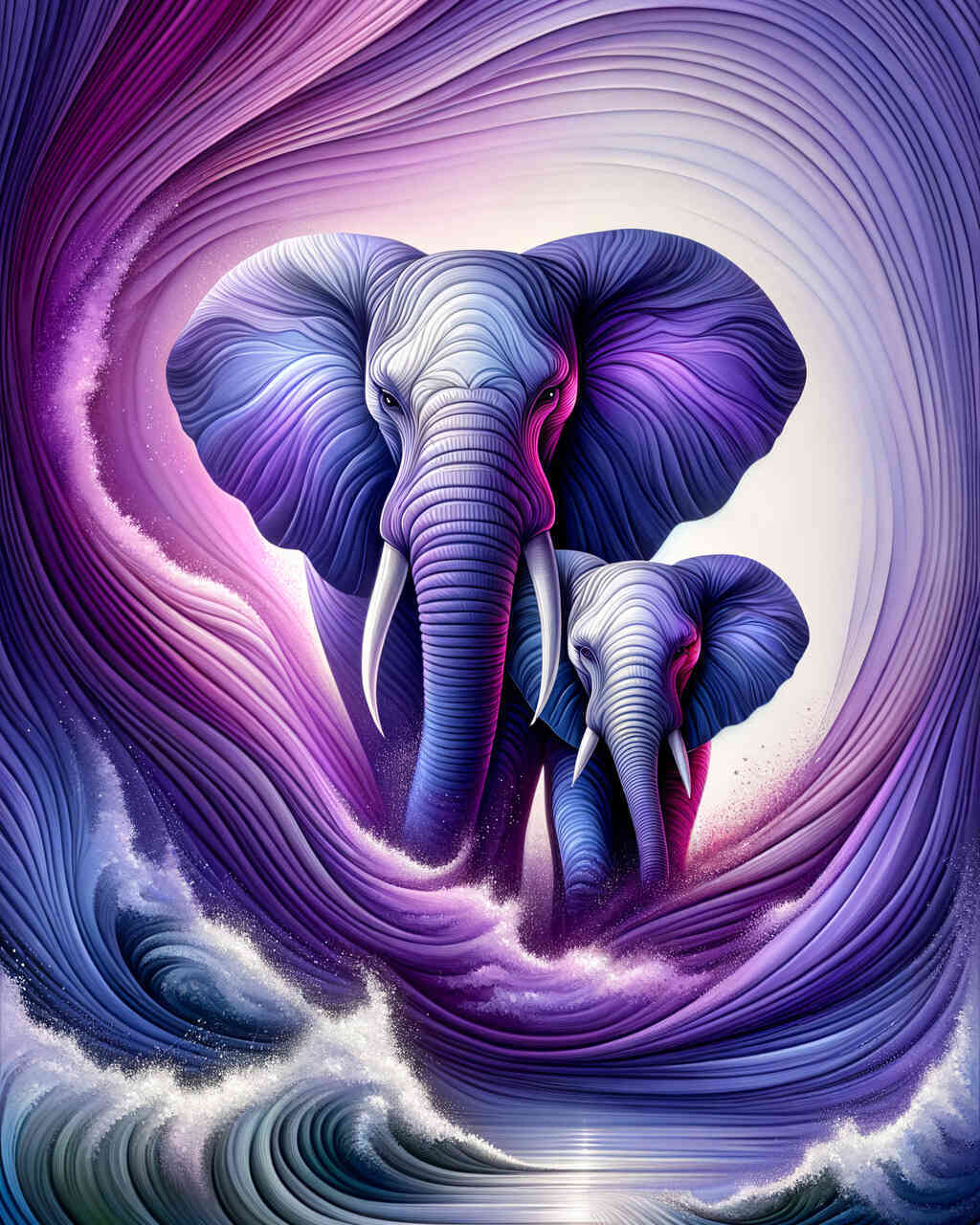 Diamond Painting - Elefant in lila