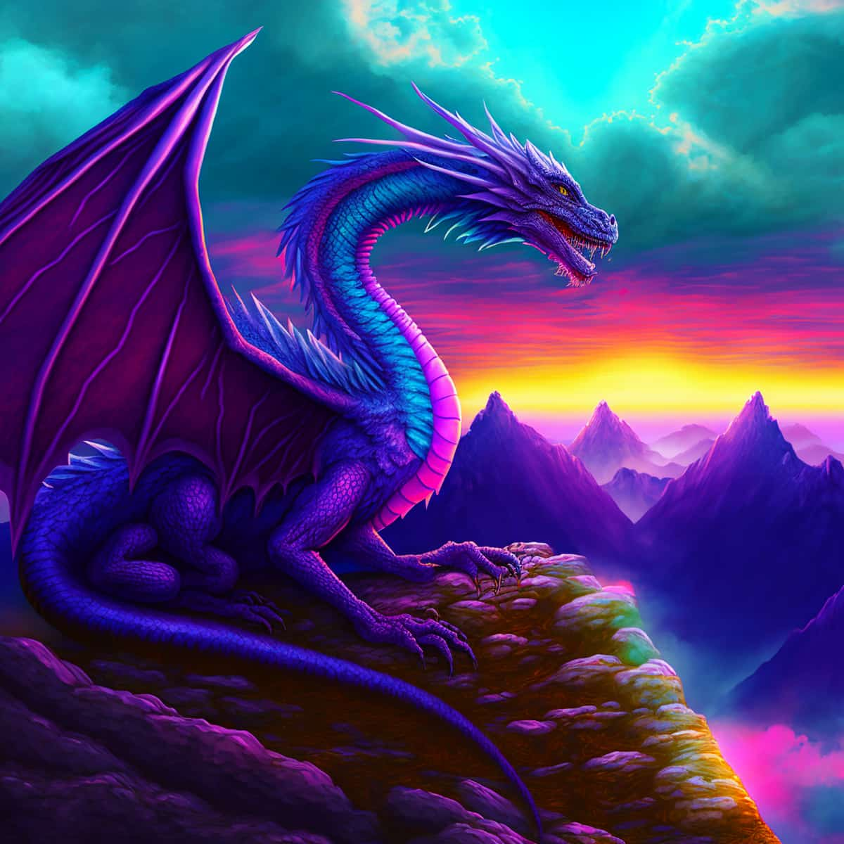 Diamond Painting - Erdenwächter - gedruckt in Ultra-HD - Drachen, Fantasy, Neu eingetroffen, Quadratisch