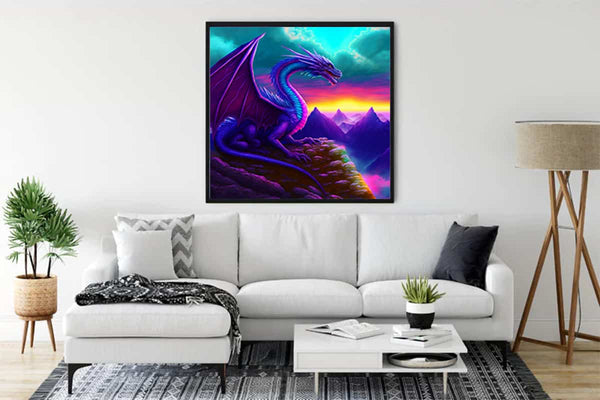 Malen nach Zahlen - Erdenwächter - hochwertige Leinwand - 170523, Drachen, Fantasy, Neu eingetroffen, Quadratisch