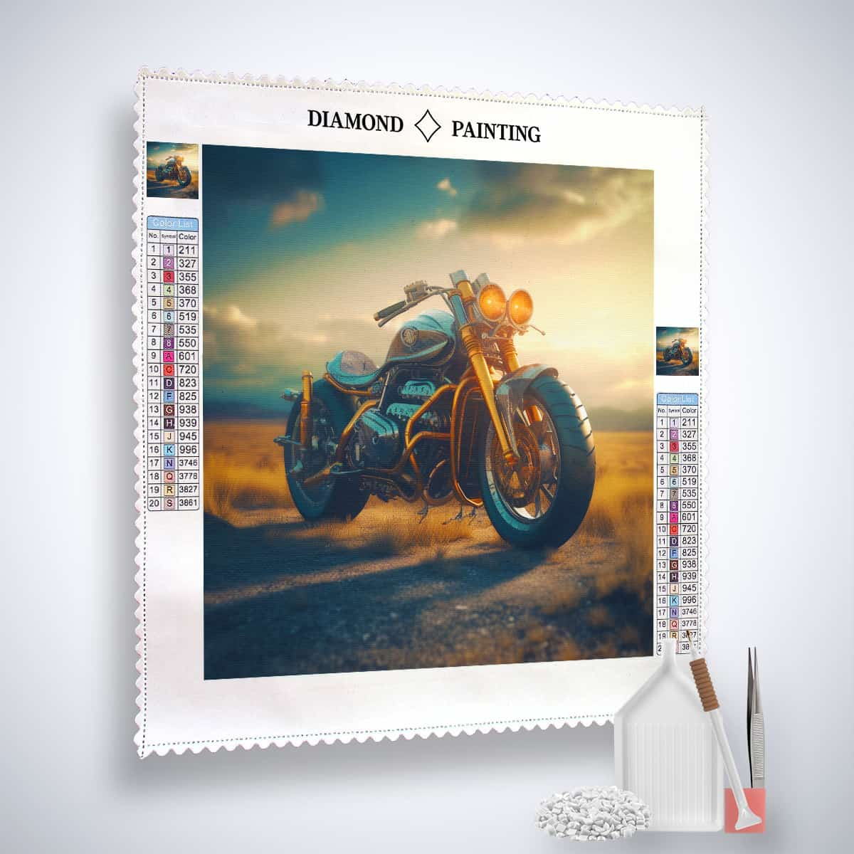 Diamond Painting - Straßenkreuzer - gedruckt in Ultra-HD - Motorrad, Motorräder, Neu eingetroffen, Quadratisch