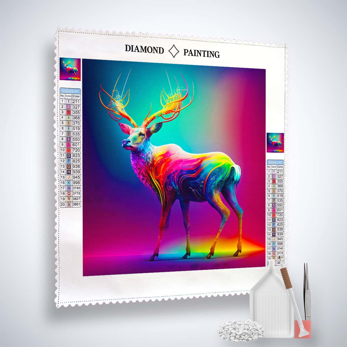 AB Diamond Painting - Regenbogenhirsch im Licht - gedruckt in Ultra-HD - AB Diamond, Hirsch, Neu eingetroffen, Quadratisch, Tiere