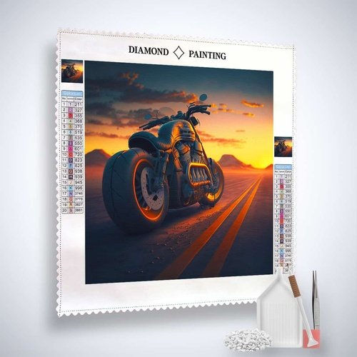 Diamond Painting - Classic Cruiser - gedruckt in Ultra-HD - Motorrad, Motorräder, Neu eingetroffen, Quadratisch