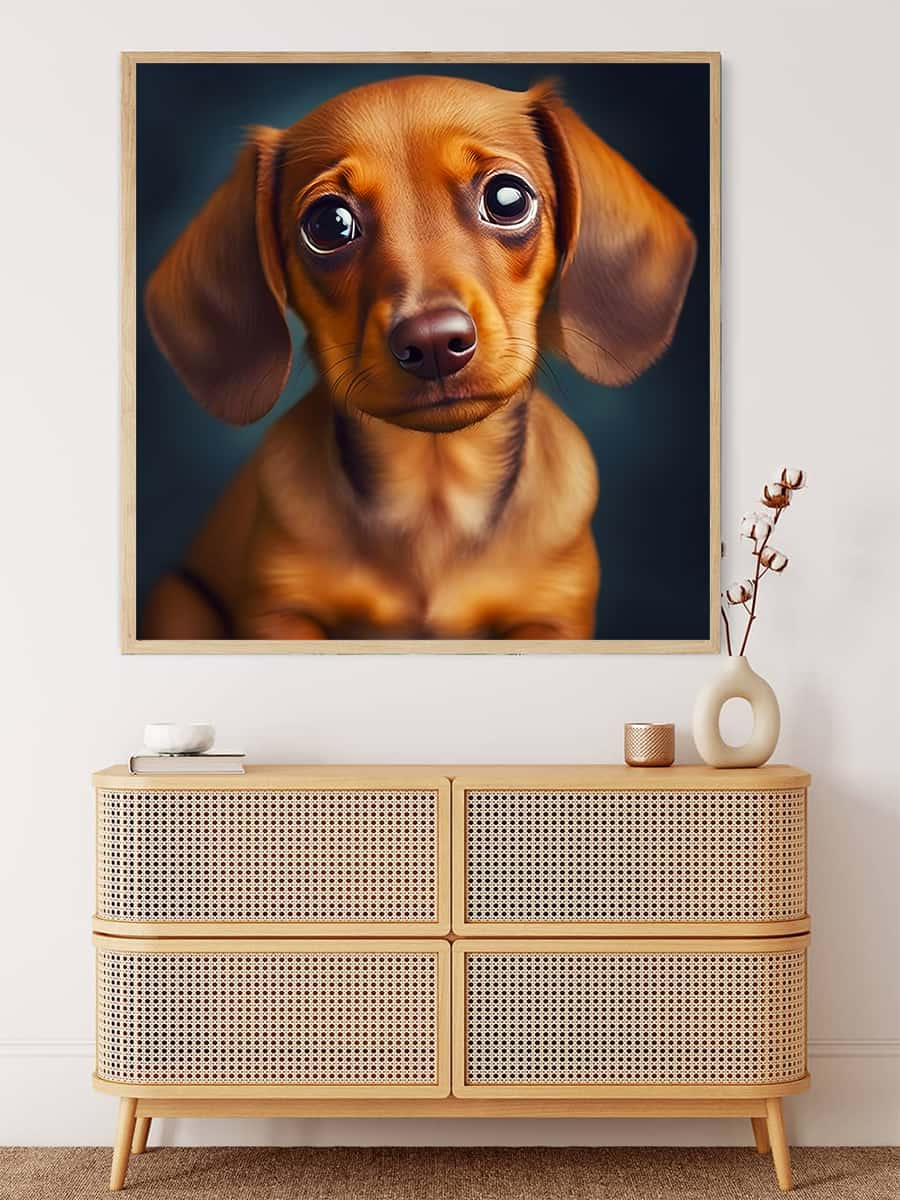 Diamond Painting - Dackel mit Schlappohren - gedruckt in Ultra-HD - Hund, Neu eingetroffen, Quadratisch, Tiere