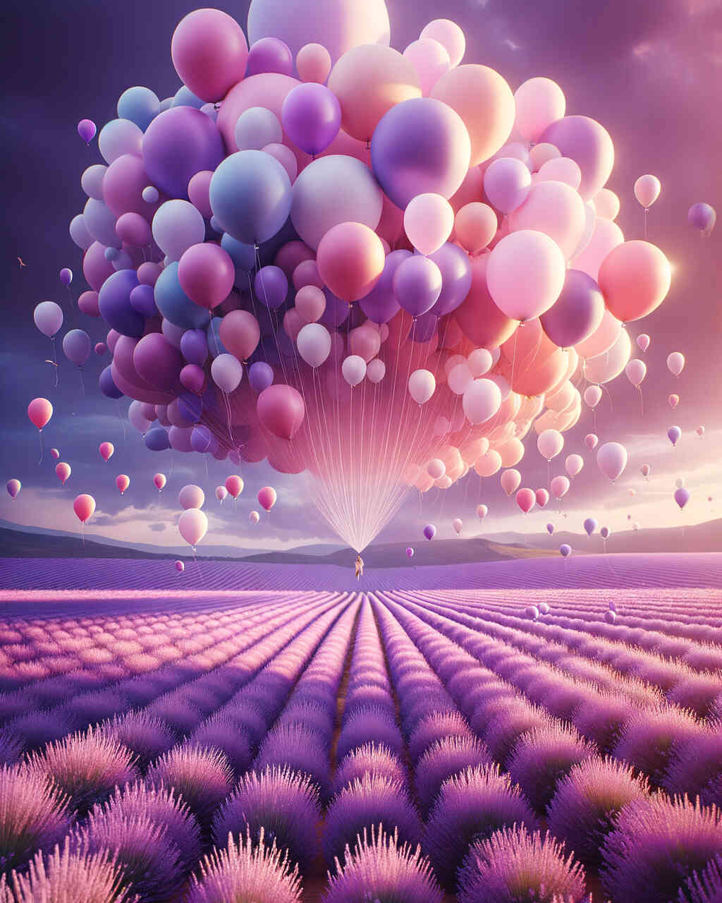 Diamond Painting - Luftballons Lavendelfeld