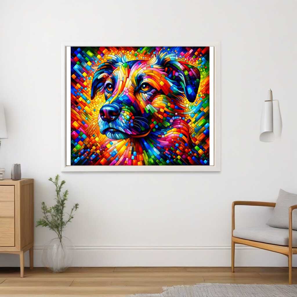 Diamond Painting - Hund, bunt und abstrakt