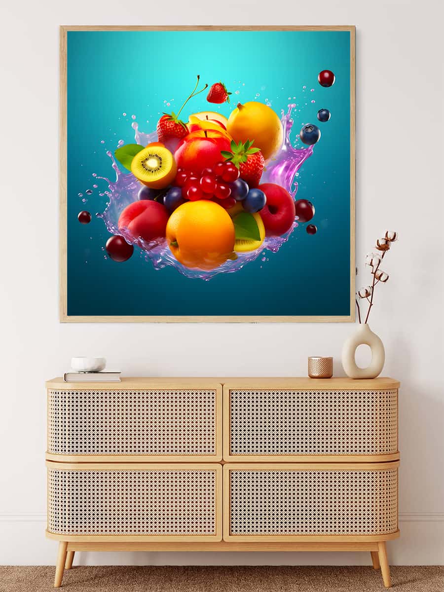 Diamond Painting - Fruchtcocktail Blau - gedruckt in Ultra-HD - Früchte, Küche, Neu eingetroffen, Obst, Quadratisch
