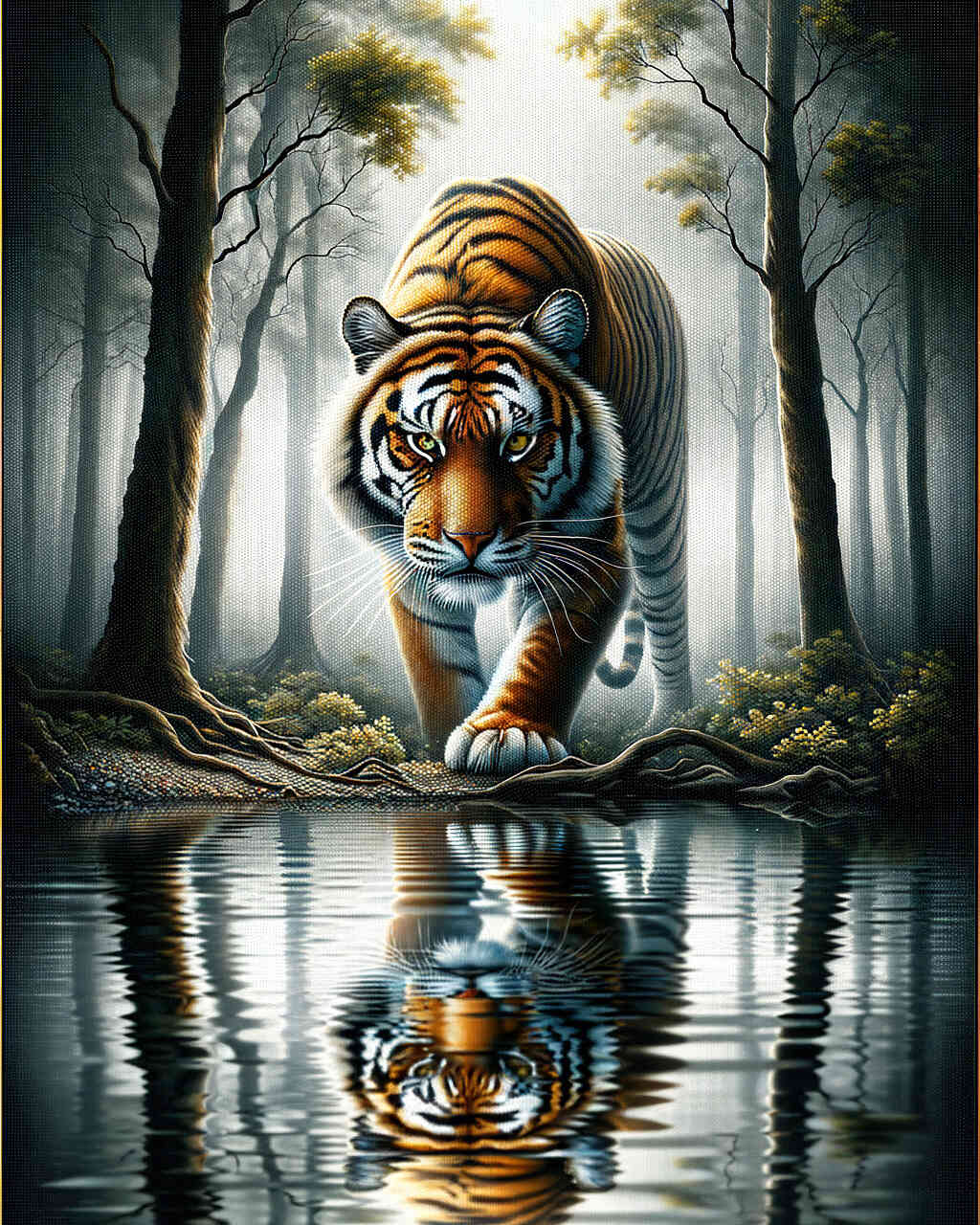 Diamond Painting - Tiger im Wald