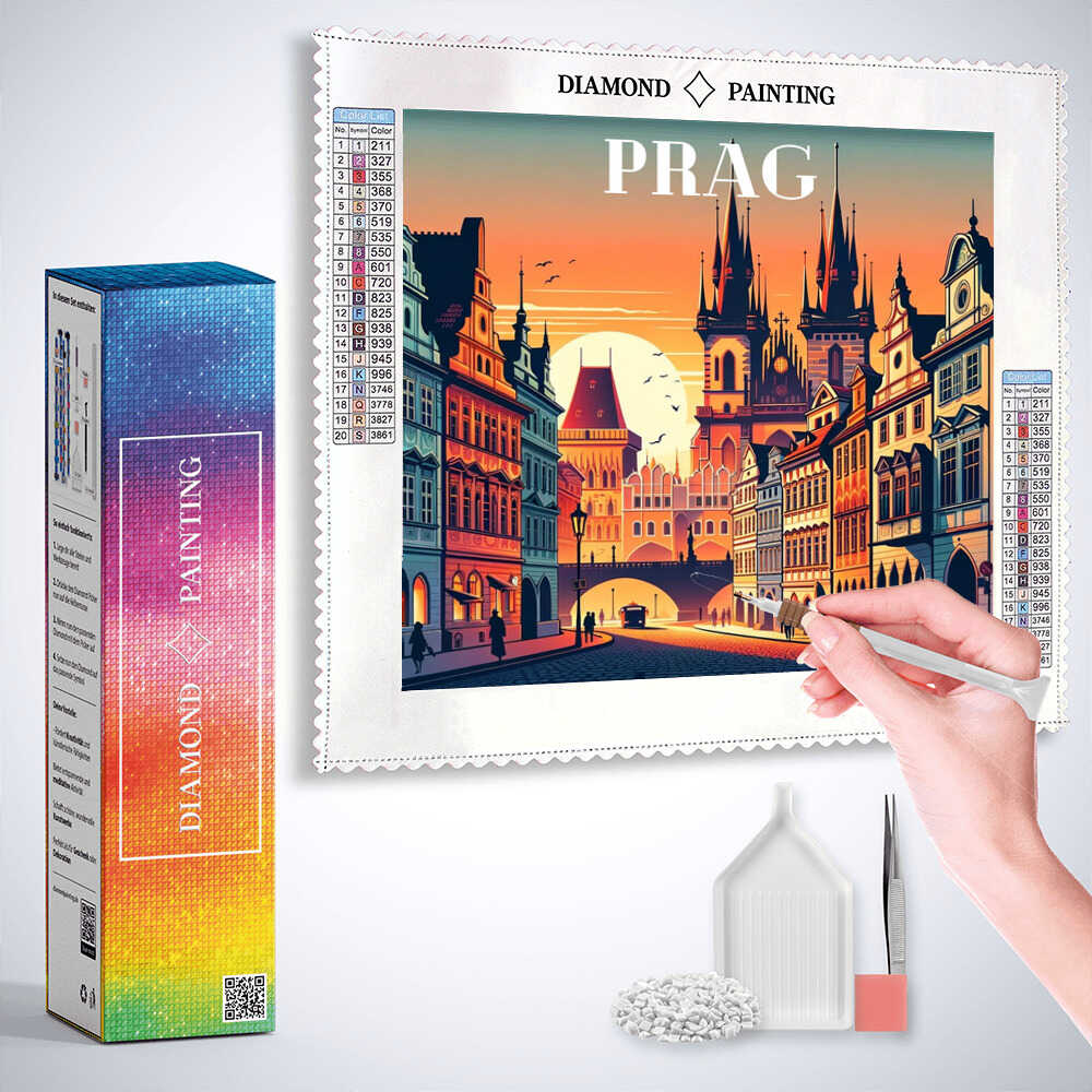 Diamond Painting - Abenddämmerung in Prag