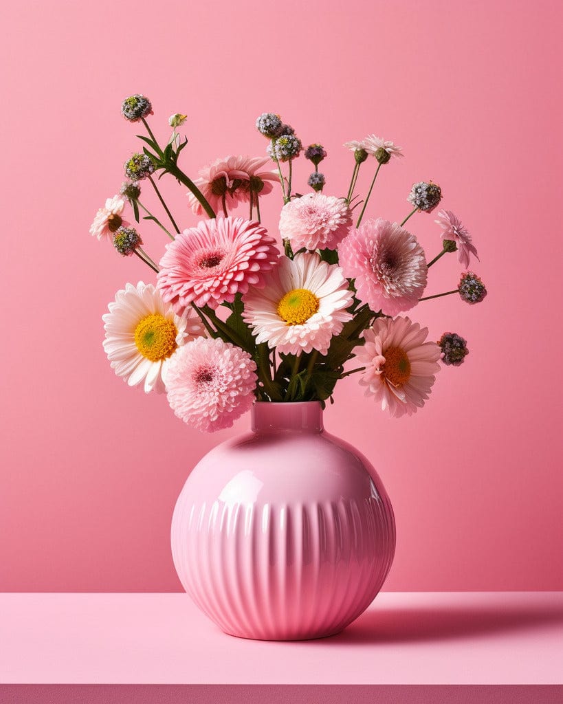 Diamond Painting - Blumenvase in Rosa