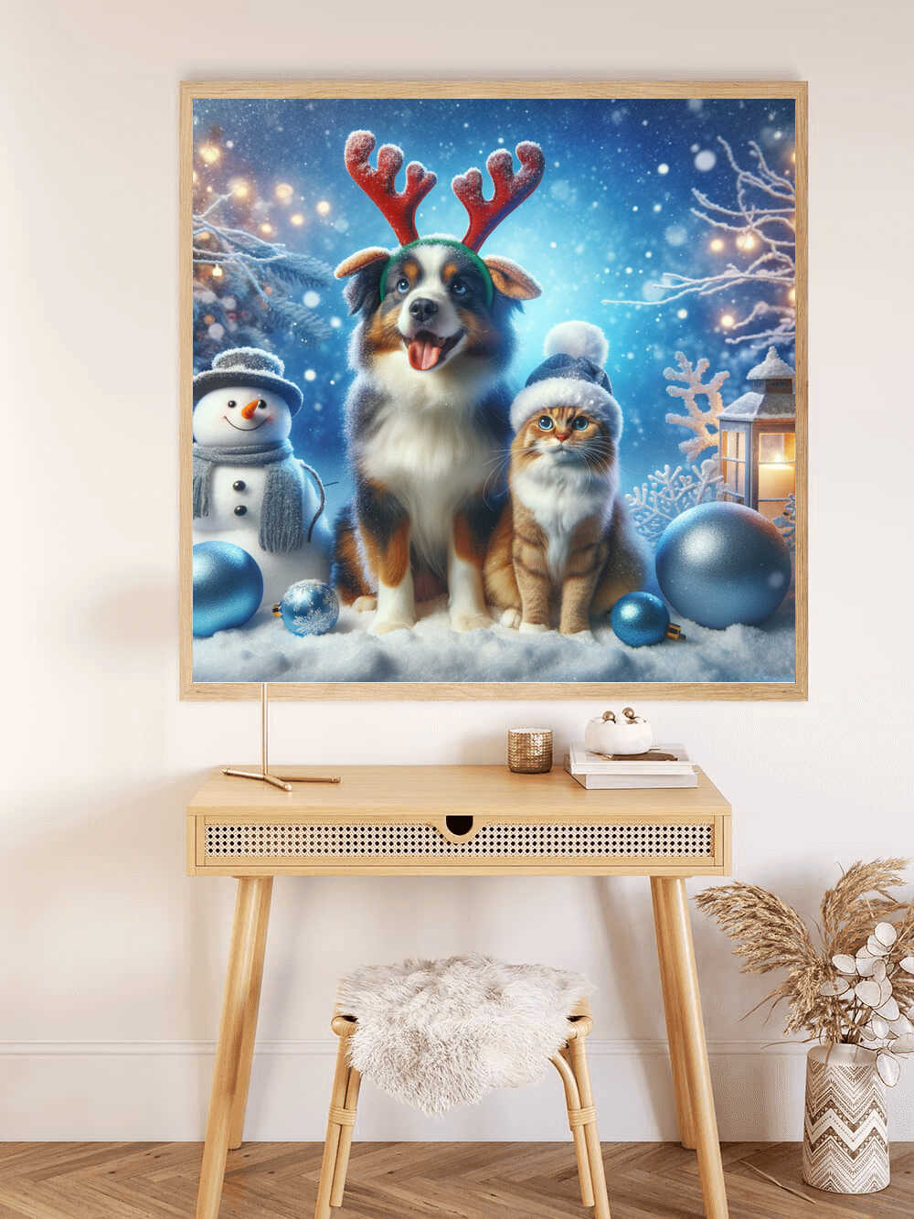 Diamond Painting - Hund und Katz Winter