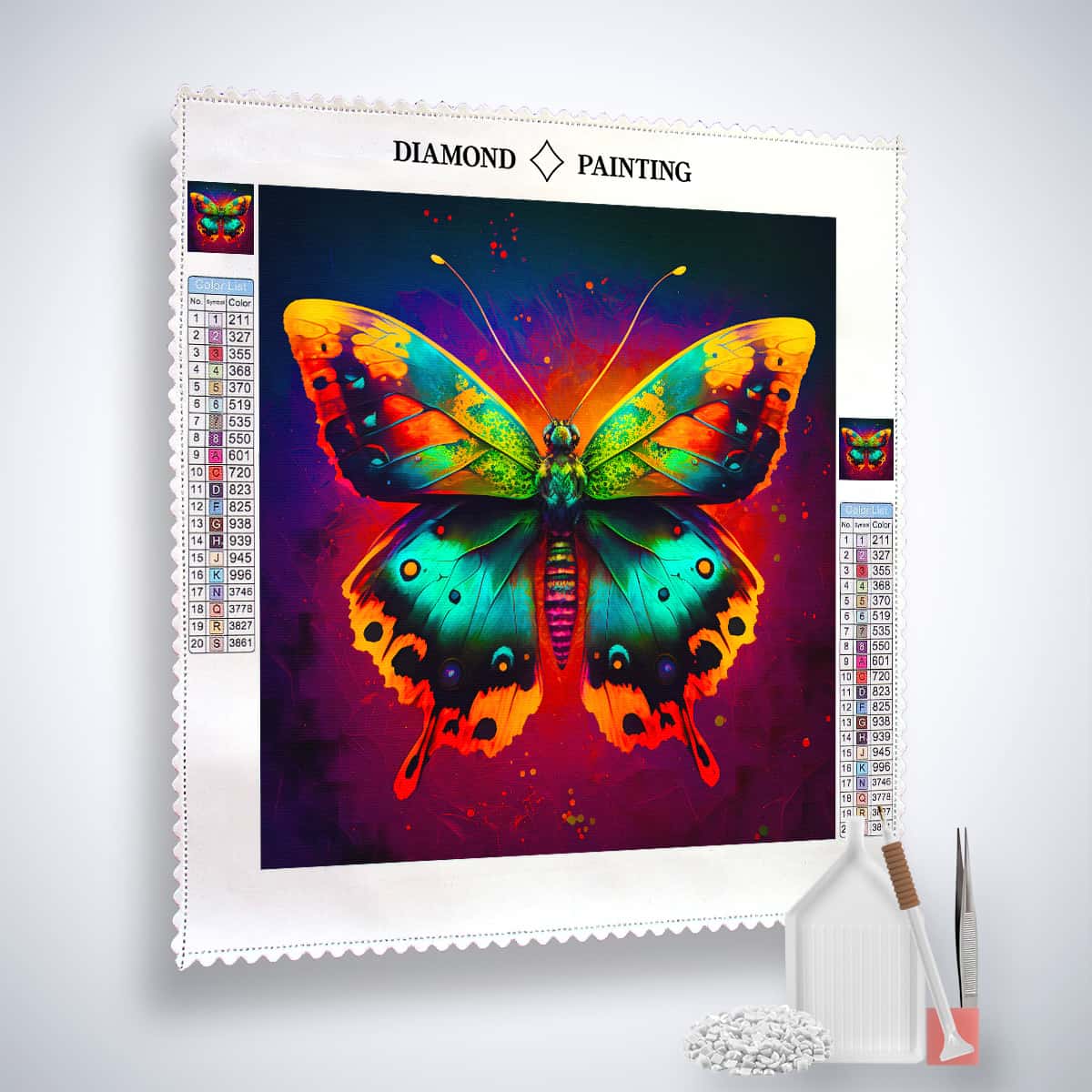 Diamond Painting - Schmetterling Rot - gedruckt in Ultra-HD - Neu eingetroffen, Quadratisch, Schmetterling, Tiere