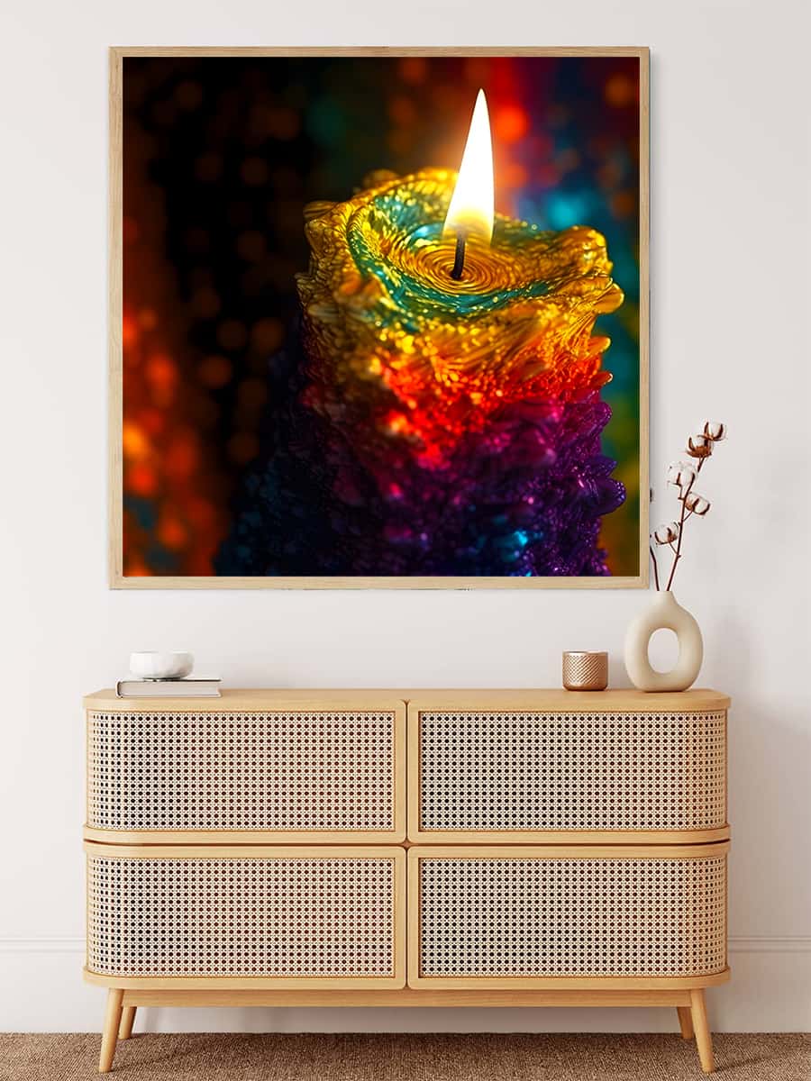 AB Diamond Painting - Brennende Kerze - gedruckt in Ultra-HD - AB Diamond, Abstrakt, Neu eingetroffen, Quadratisch
