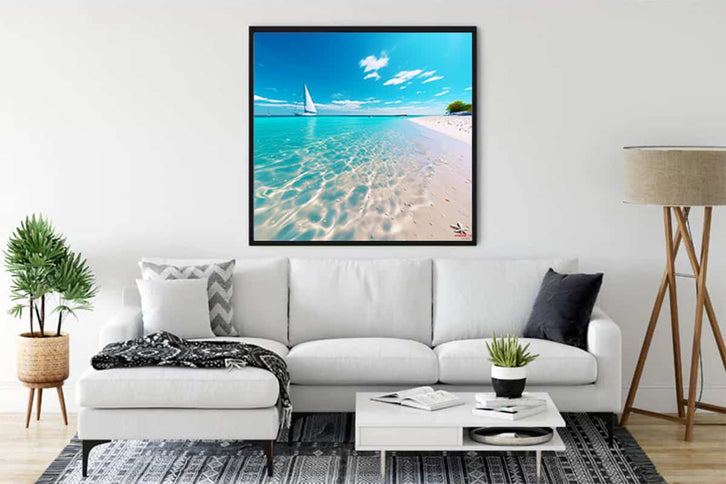 Diamond Painting - Küstenzauber - gedruckt in Ultra-HD - Boote, Meer, Neu eingetroffen, Quadratisch, Strand